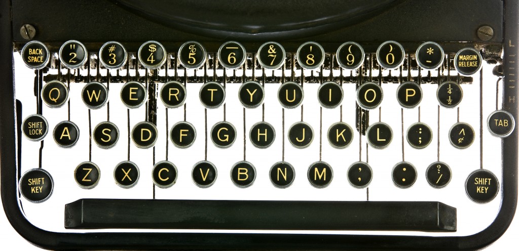 a typewriter keyboard